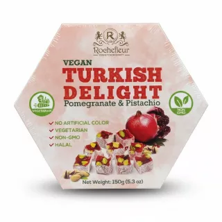 Rochefleur Vegan Turkish Delight Pomegranate & Pistachio front packaging
