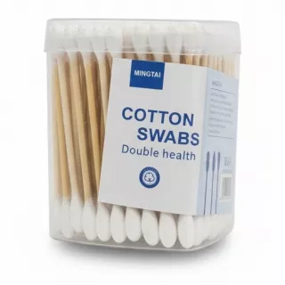 Mingtai cotton swabs in compact clear container
