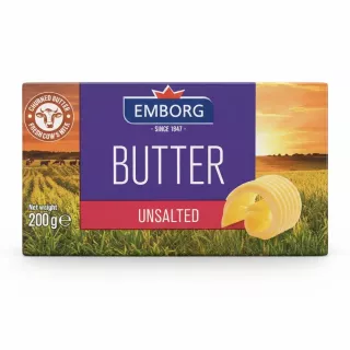 Emborg Unsalted Butter 200g pack front view