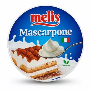 Melis Mascarpone cream cheese container front view