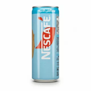 Nescafe instant coffee drink in light blue on a white background