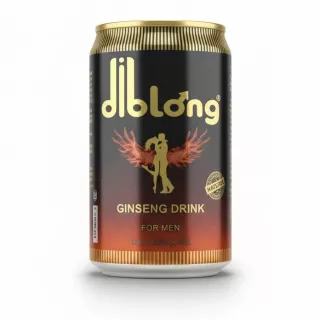Diblong Ginseng Drink for Men can held in hand with gold and black label