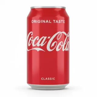 Coca Cola original taste 185ml red can front view