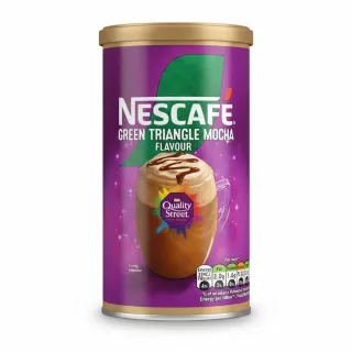 Nescafé Green Triangle Mocha instant coffee tin with hazelnut flavour