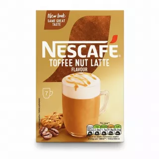 Nescafe Toffee Nut Latte flavoured instant coffee sachet box