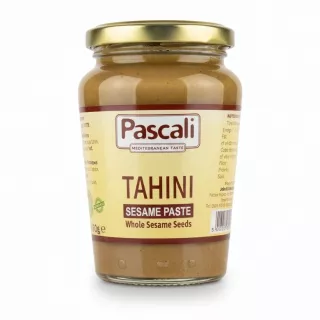 Jar of Pascali Tahini Sesame Paste showing front label