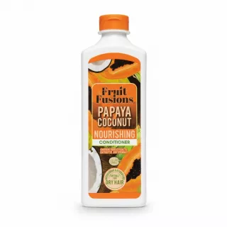 Bottle of Fruit Fusions Papaya & Coconut Nourishing Conditioner with orange cap