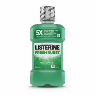 Bottle of Listerine Fresh Burst mouthwash 250ml front view
