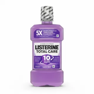 Listerine Total Care Fluoride Mouthwash 500ml front bottle