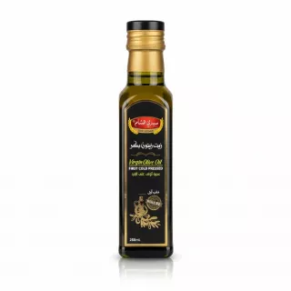 Sedi Hisham Virgin Olive Oil front label bottle with gold cap