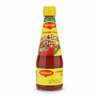 Maggi Hot & Sweet Sauce bottle front view