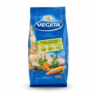Vegeta original food seasoning 200g blue packet with vegetables illustration