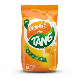 Tang orange flavour powdered drink mix pack front view