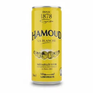Hamoud La Blanche Limonade bright yellow can front view
