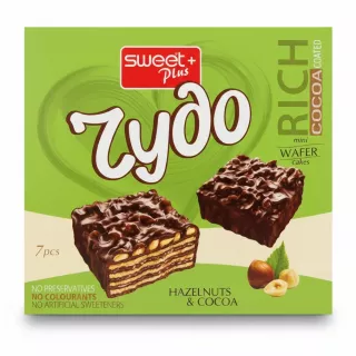 Sweet Plus Zydo rich cocoa coated mini wafer cakes box