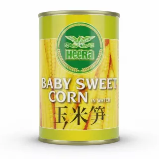 Heera Baby Sweet Corn in Water can front label