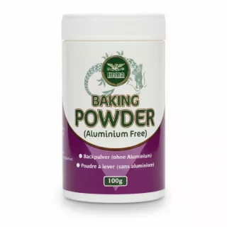 Heera Baking Powder Aluminium Free 100g front packaging on a white background