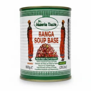 Nigeria Taste Banga Soup Base can front label showing palm fruit pulp extract