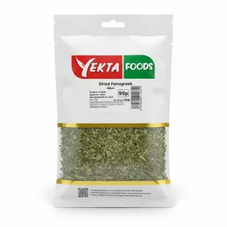 Front view of Yekta Foods dried fenugreek 40g pack