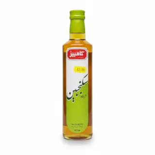 Front view of a 670g bottle of Kambiz Sekanjebin Syrup with green label and yellow price sticker