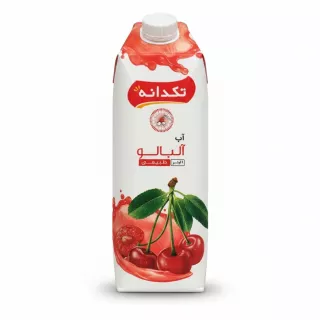 Tetrapak carton with sour cherry juice and images of cherries