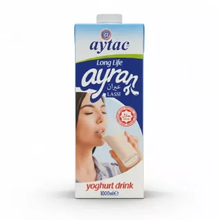 Aytac Long Life Ayran Yoghurt Drink 1000ml carton front view on a white background