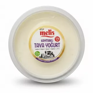 Melis Kaymakli Tava Yogurt creamy natural yogurt container top view