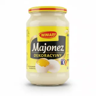 Winiary Mayonnaise Classic in 700ml glass jar front view