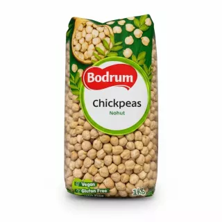 Bodrum Chickpeas pack front view showing product and branding
