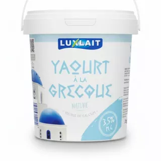 Luxlait Greek Style Natural Yogurt 1kg tub front view
