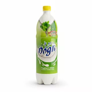 Bottle of Anjoman Carbonated Mint Yoghurt Drink front view