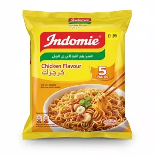 Indomie noodles 5 pack chicken flavour front packaging