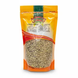 Anjoman Green Lentil 400g resealable bag front view