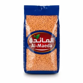 Pack of Al-Maeda red lentils in blue packaging