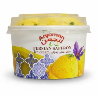 Anjoman Persian Saffron Ice Cream tub front view