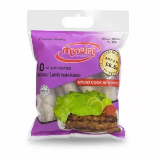 Packaged Madni Charcoal Lamb Seekh Kebabs front