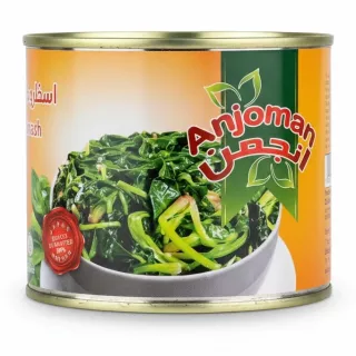 Anjoman canned cooked spinach in a tin