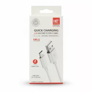 HandiTech USB to Type-C fast charging cable in retail packaging front view