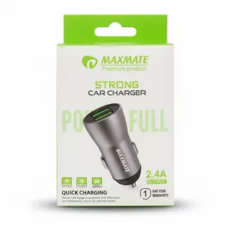 Maxmate strong car charger in packaging front view