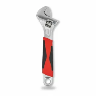 Close-up of HandyTools adjustable spanner showing adjustable jaw and comfortable handle grip