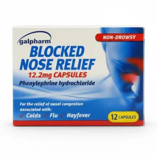 Galpharm Blocked Nose Relief Capsules front packaging