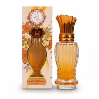 Isra alcohol-free perfume bottle with golden decorative cap