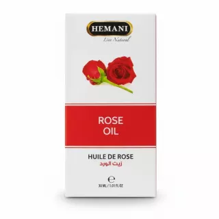 Hemani Rose Oil packaging front with rose image