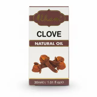 Box packaging of Ilham Clove Natural Oil front view
