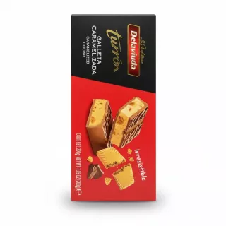 Delaviuda Caramelized Cookie Turón chocolate bar packaging
