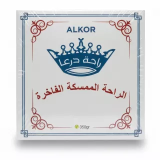 Packaged box of Alkor Syrian elastic candy front view