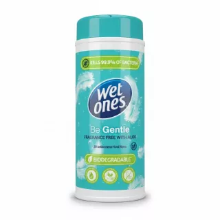 Wet Ones Gentle Antibacterial Hand Wipes container front view