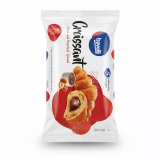 Bavelli Croissant pack with cocoa and hazelnut filling front view