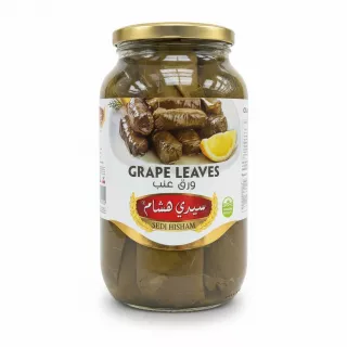Jar of Sedi Hisham grape leaves in brine