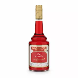 Bottle of Kassatly Chtaura Grenadine Syrup full front label